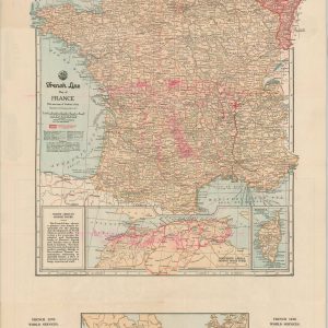 French Line Tourist Map of France