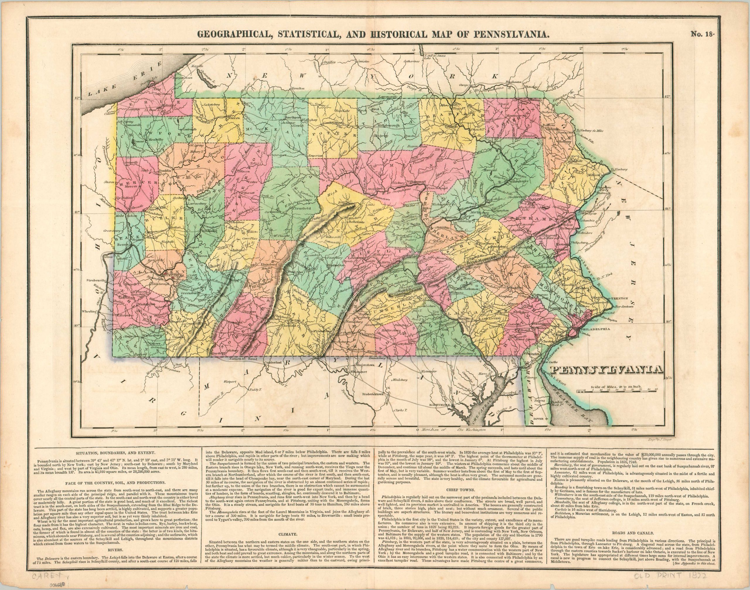 Geographical, Statistical, and Historical Map of Pennsylvania