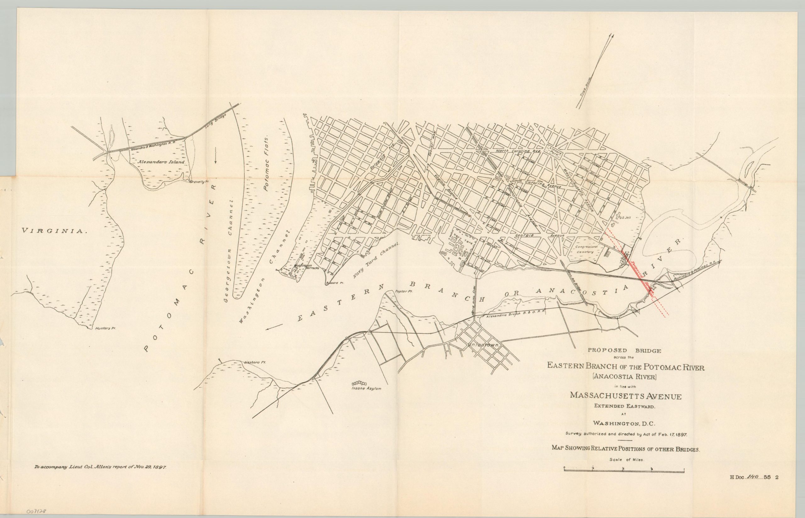 Survey for Bridge Across the Eastern Branch of the Potomac River (Anacostia River)
