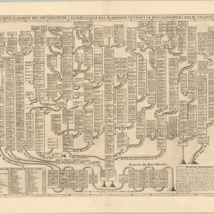 Carte Genealogique des Souverains de l'Europe Issus d'Ega, Majordome Pendant le Regne de Dagobert Roi de France