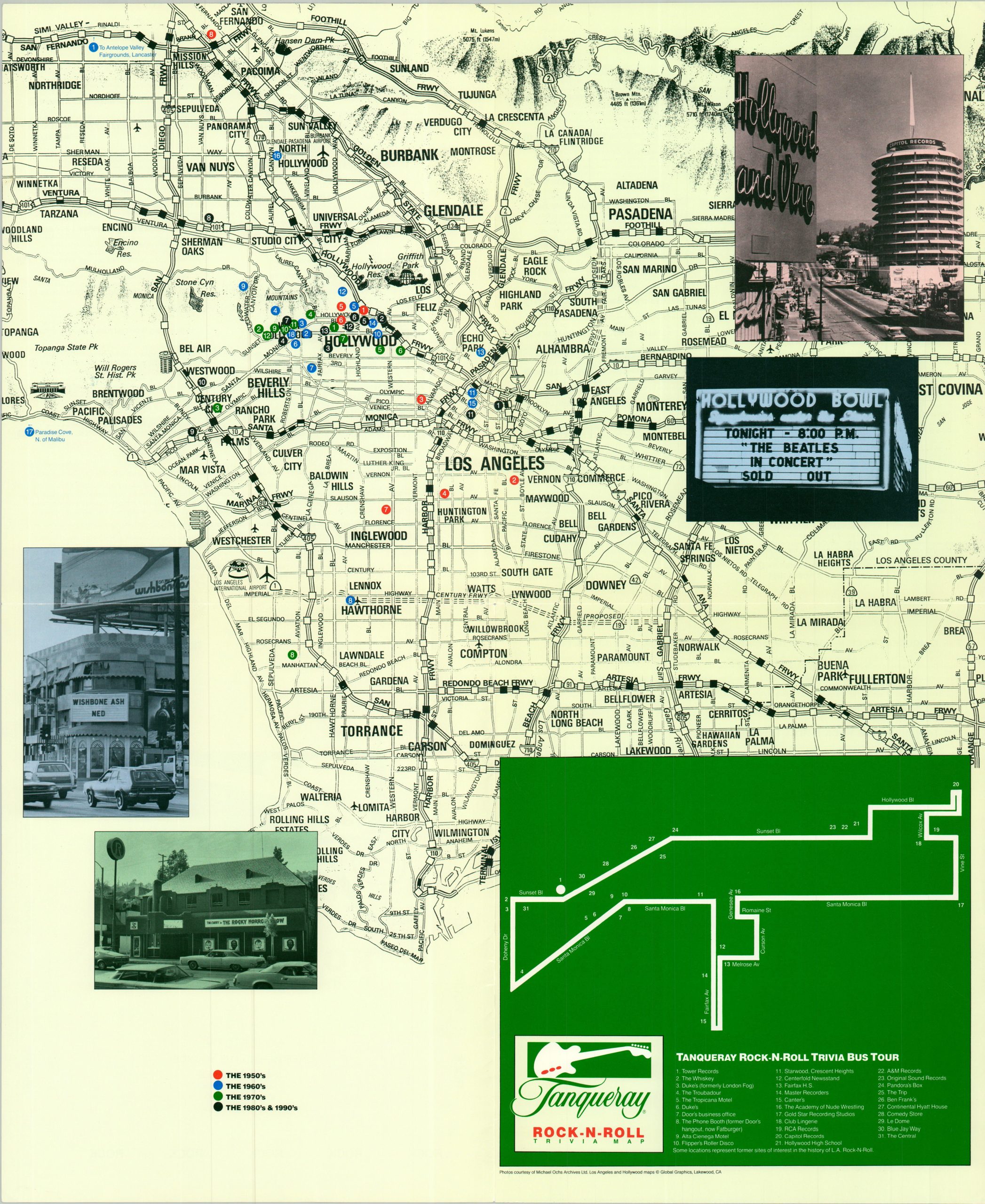 Tanqueray Rock-N-Roll Trivia Map