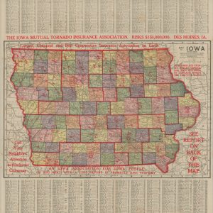 Map of Iowa with 1910 Census
