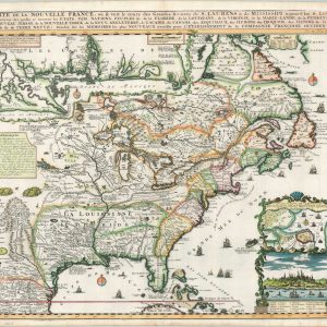 Carte de la Nouvelle France, ou se voit le course des Grandes Rivieres de L. Laurens & de Mississipi