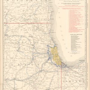 The Rand-McNally New Commercial Atlas Map of Chicago District