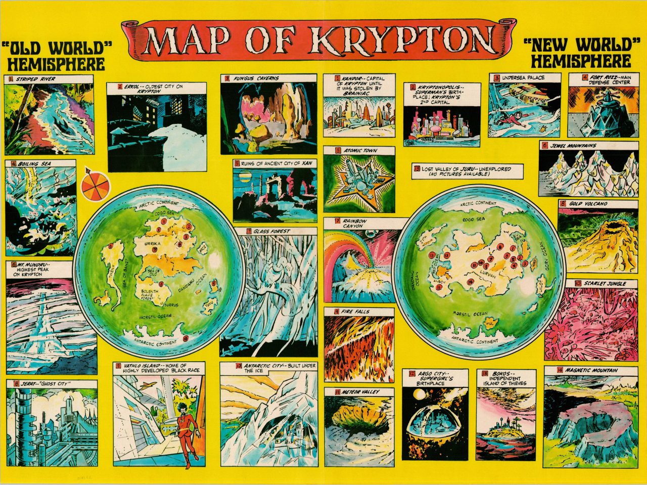 Map of Krypton - Curtis Wright Maps