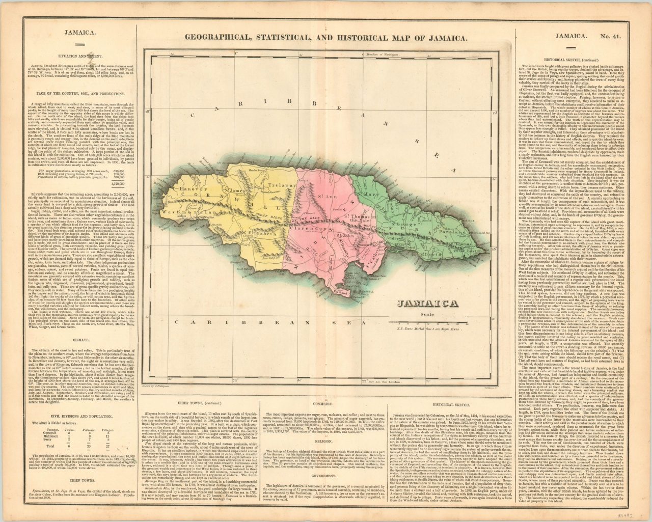 Jcf Map Geographical, Statistical, and Historical Map of Jamaica - Curtis ...