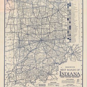 Mileage Map of the Best Roads of Indiana