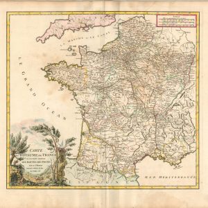 Carte du Royaume de France oui sont tracees exactement les Routes de Postes