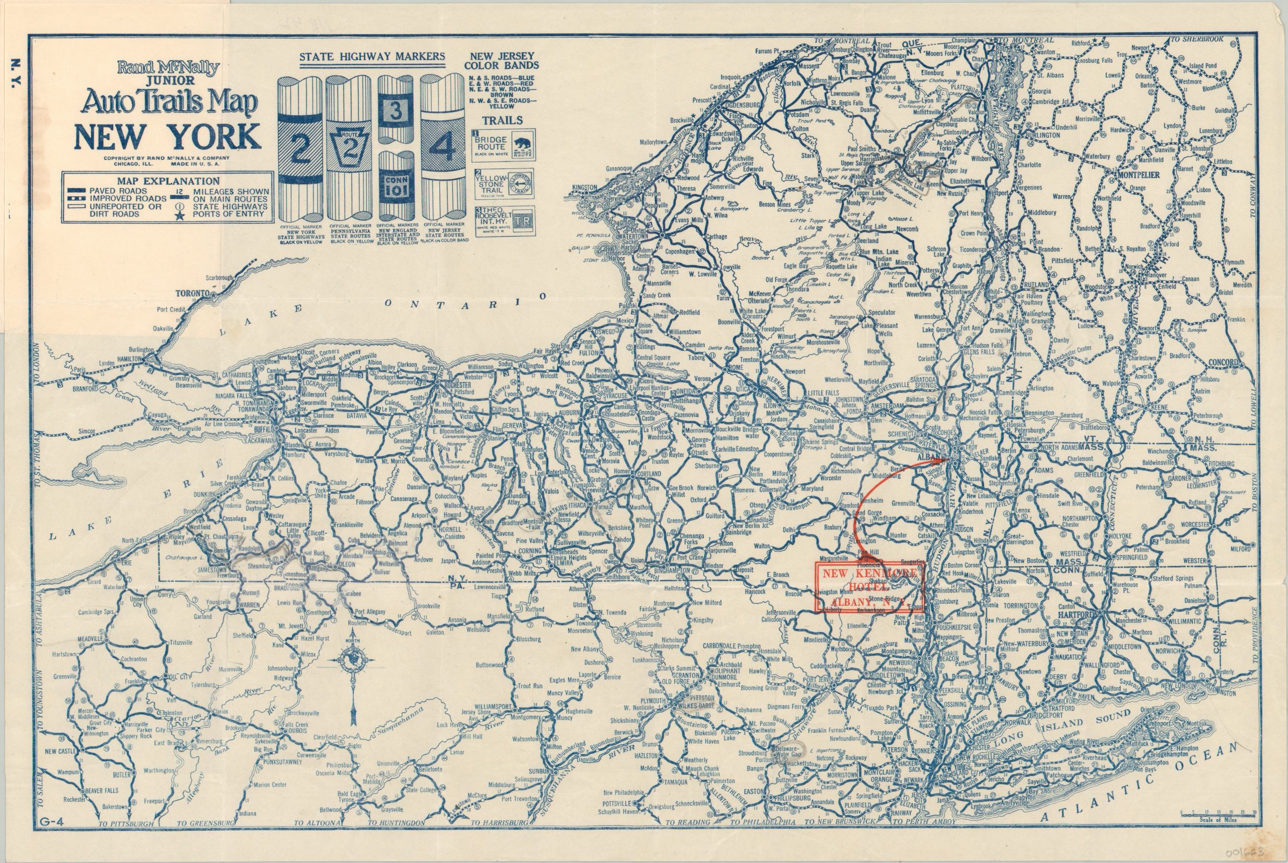 Rand McNally Junior Autor Trails Map New York - Curtis Wright Maps