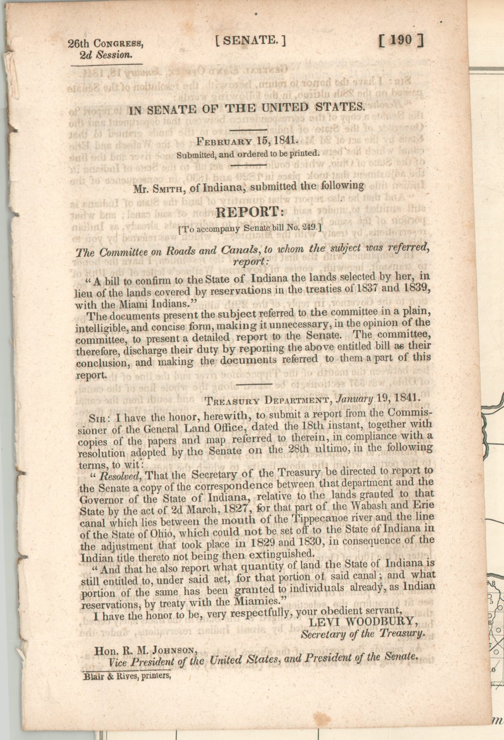 Map of that Part of the Wabash and Erie Canal Lands included in the Treaties of 1834 and 1838 - Image 2