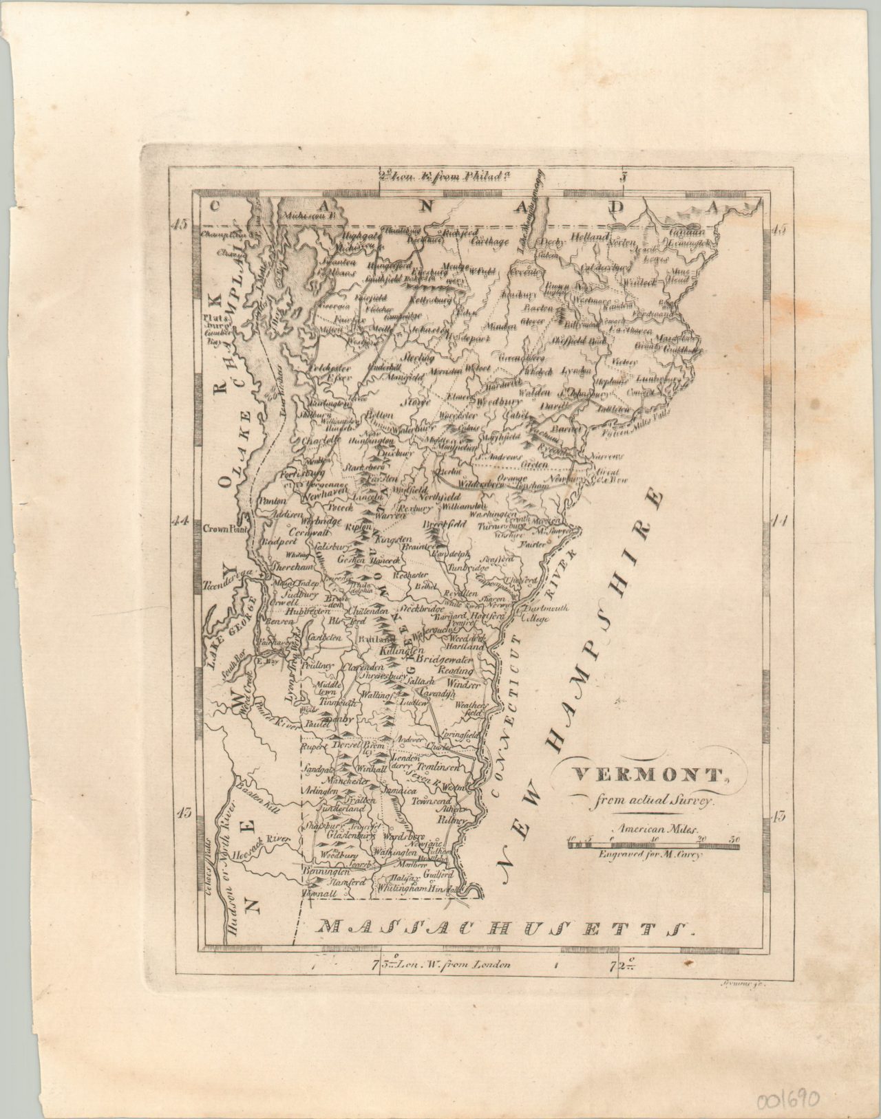 Vermont from actual Survey Curtis Wright Maps