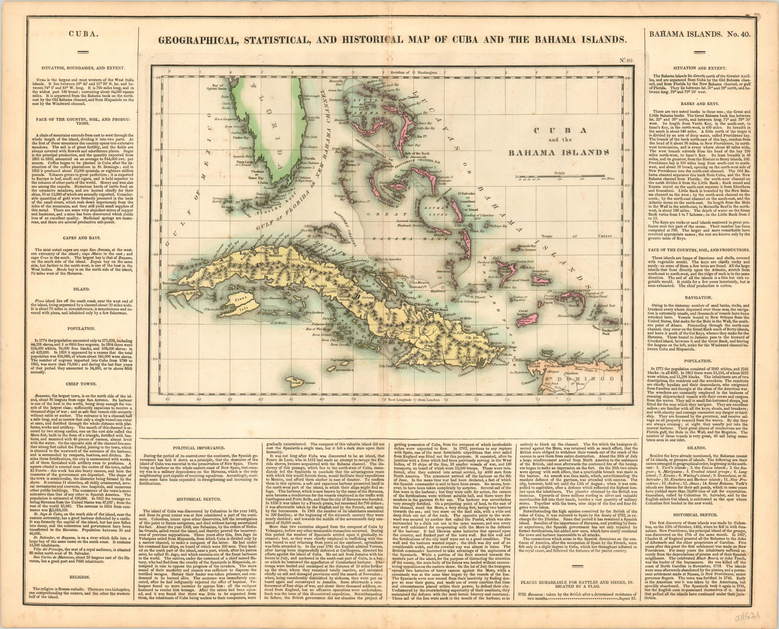 Geographical, Statistical, and Historical Map of Cuba and the Bahama Islands