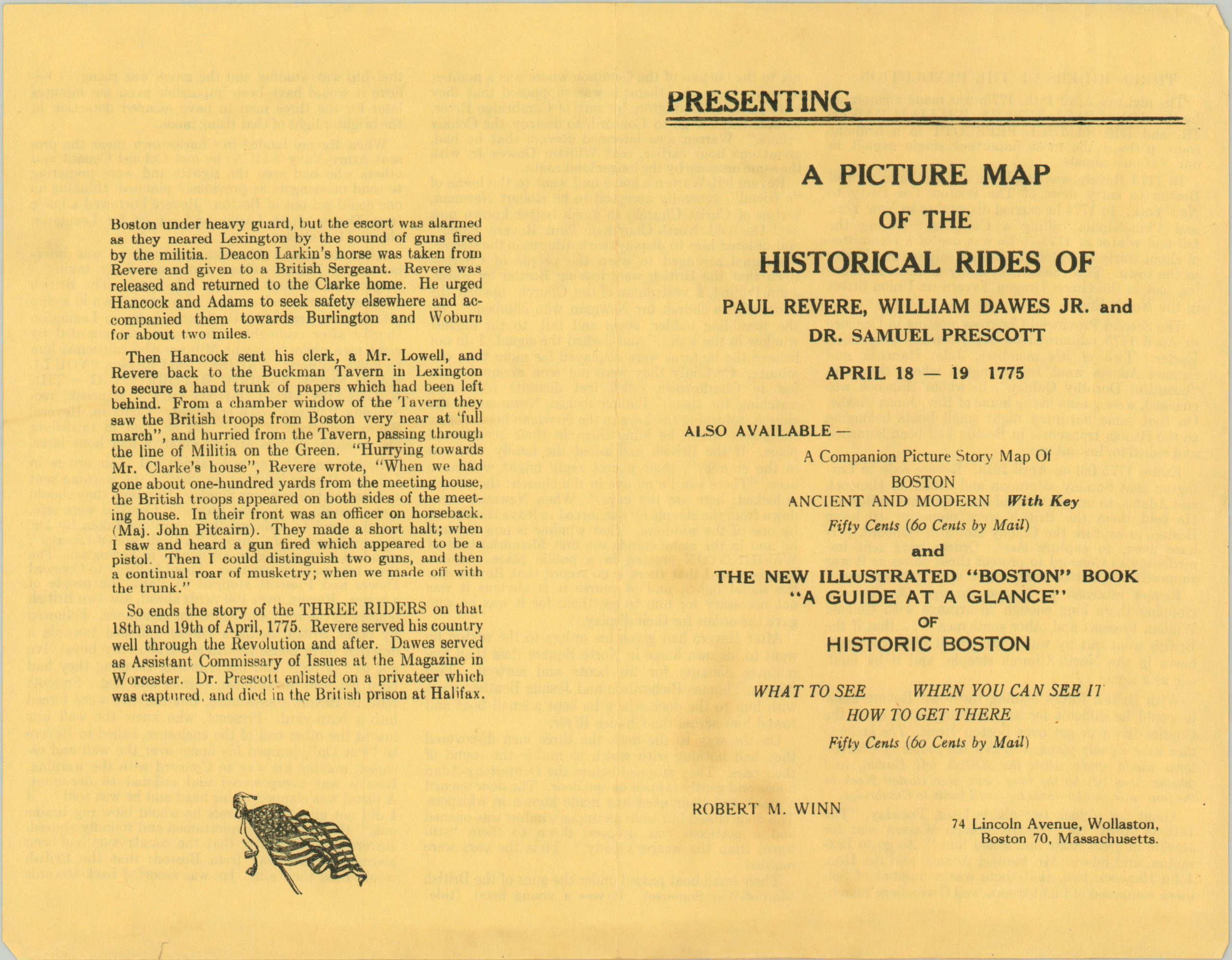 Picture Story of the Historical Rides of Paul Revere William Dawes Dr. Prescott