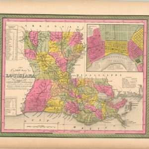 A New Map of Louisiana with its Canals, Roads, and Distances