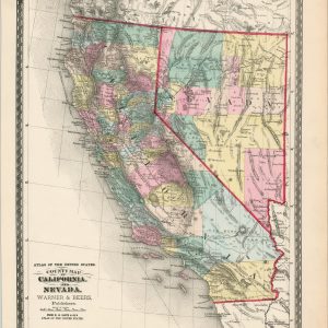 County Map of California and Nevada