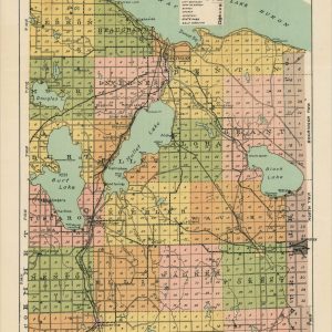 Topographical Map of Cheboygan County Michigan