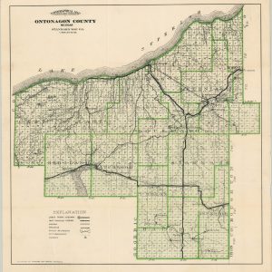 Topographical Map of Ontonagon County Michigan