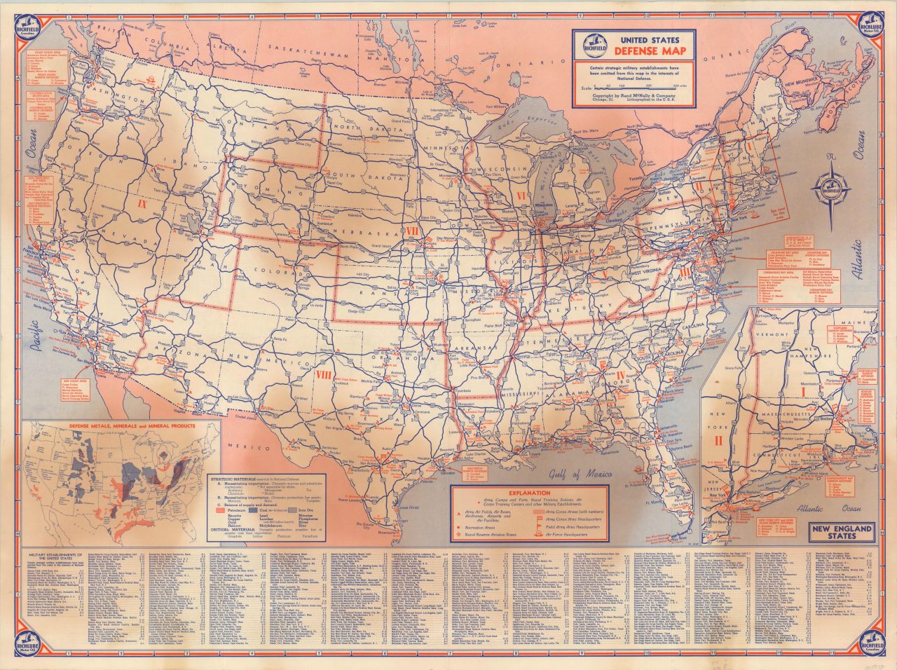 United States Defense Map | Curtis Wright Maps