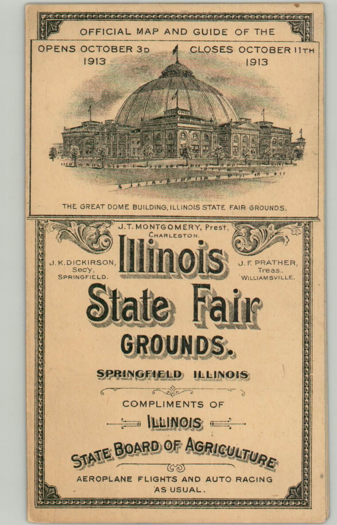 Official Map And Guide Of The Illinois State Fair Grounds Curtis Wright Maps