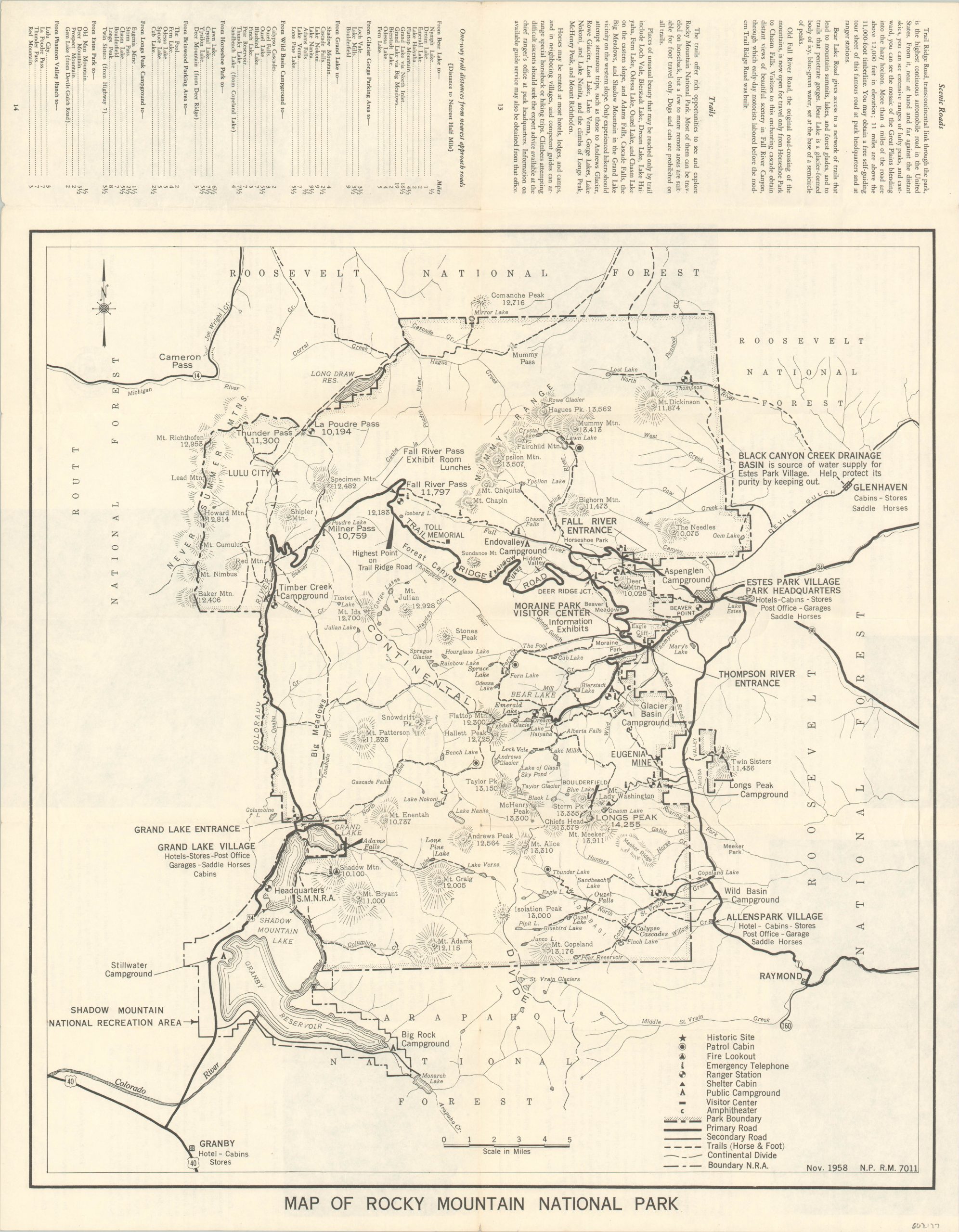 Map of Rocky Mountain National Park - Curtis Wright Maps