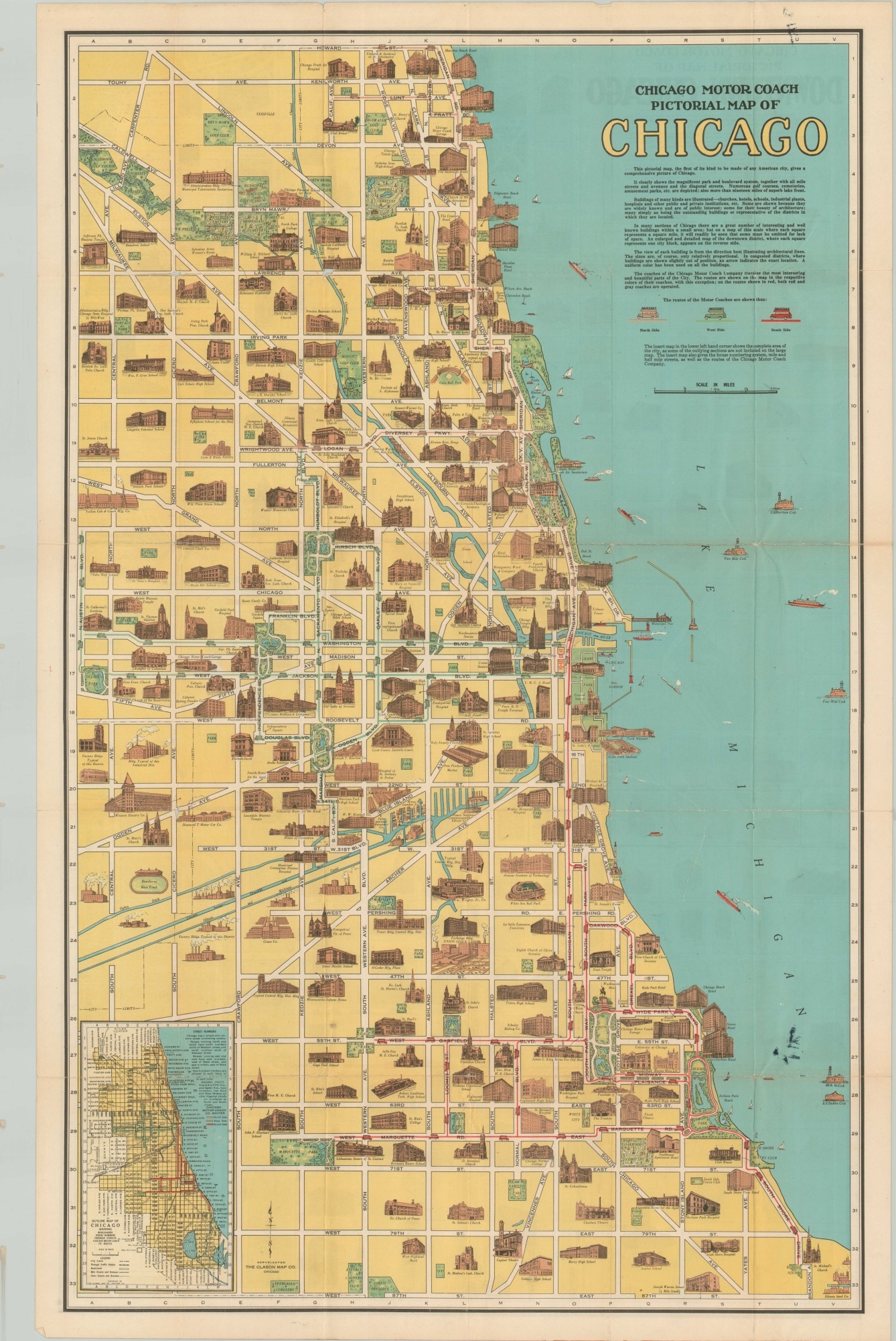 Pictorial Map and Guide to Chicago