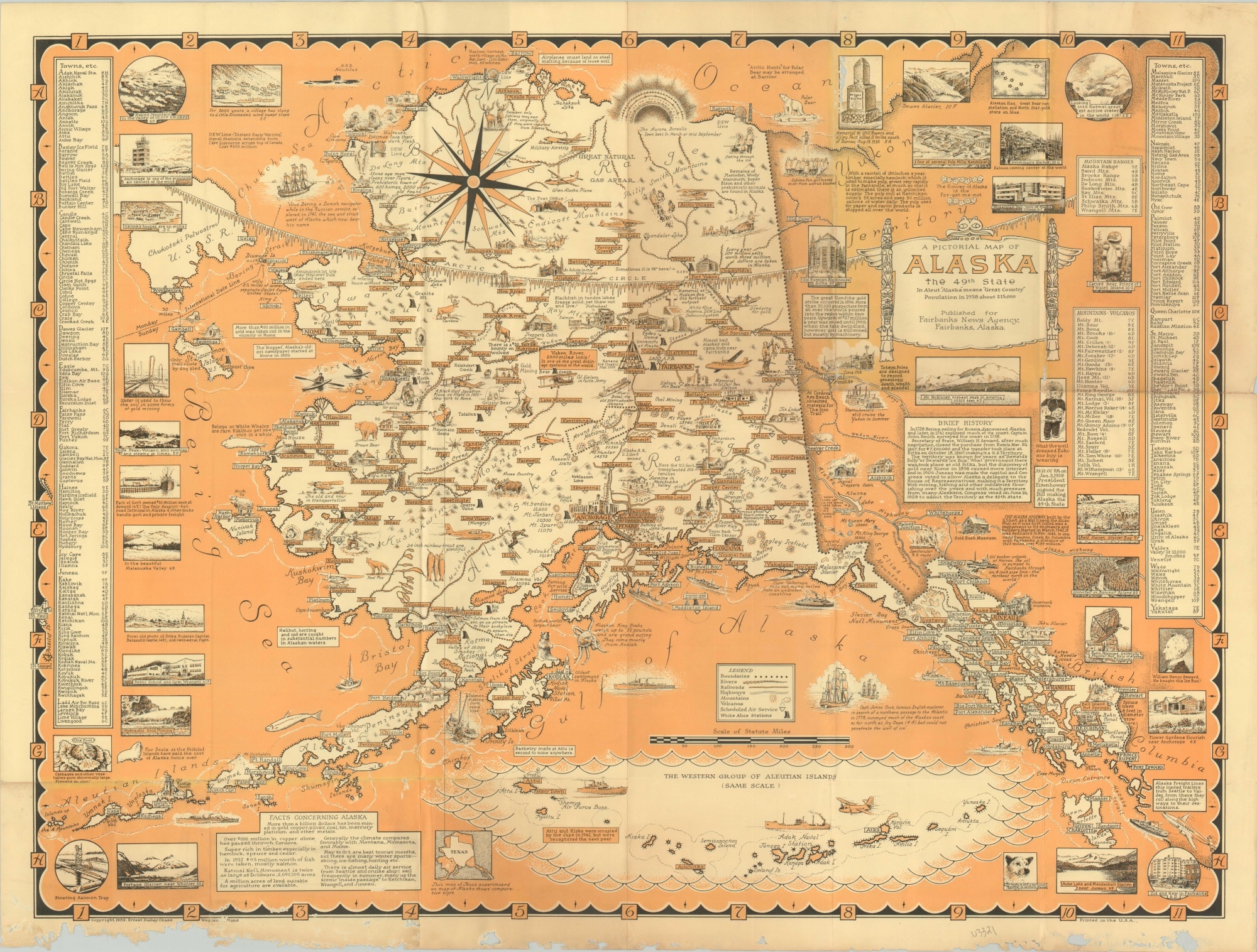A Pictorial Map of Alaska the 49th State