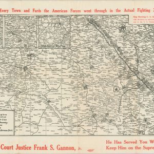 Map Showing Every Town and Farm the American Forces went through in the Actual Fighting Zone in France