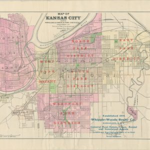Map of Kansas City Showing Parks, Boulevards & Park Districts
