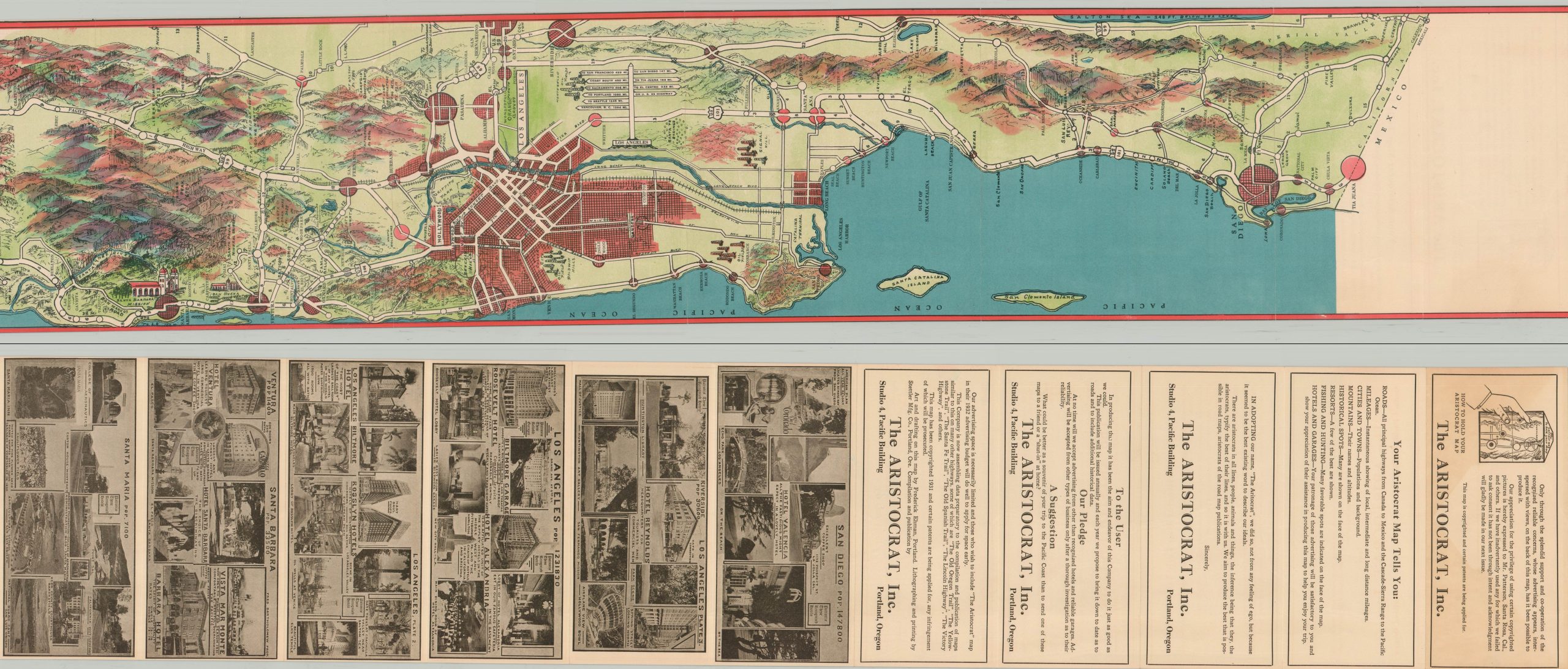 Highway Map from Canada to Mexico Showing Principal Hotels, Inns, Resorts, and Garages. - Image 4