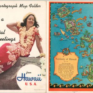 "The Hawaiian Islands" Colored Cartograph Map Folder