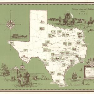 A Map of Historical Homes and Buildings throughout Texas