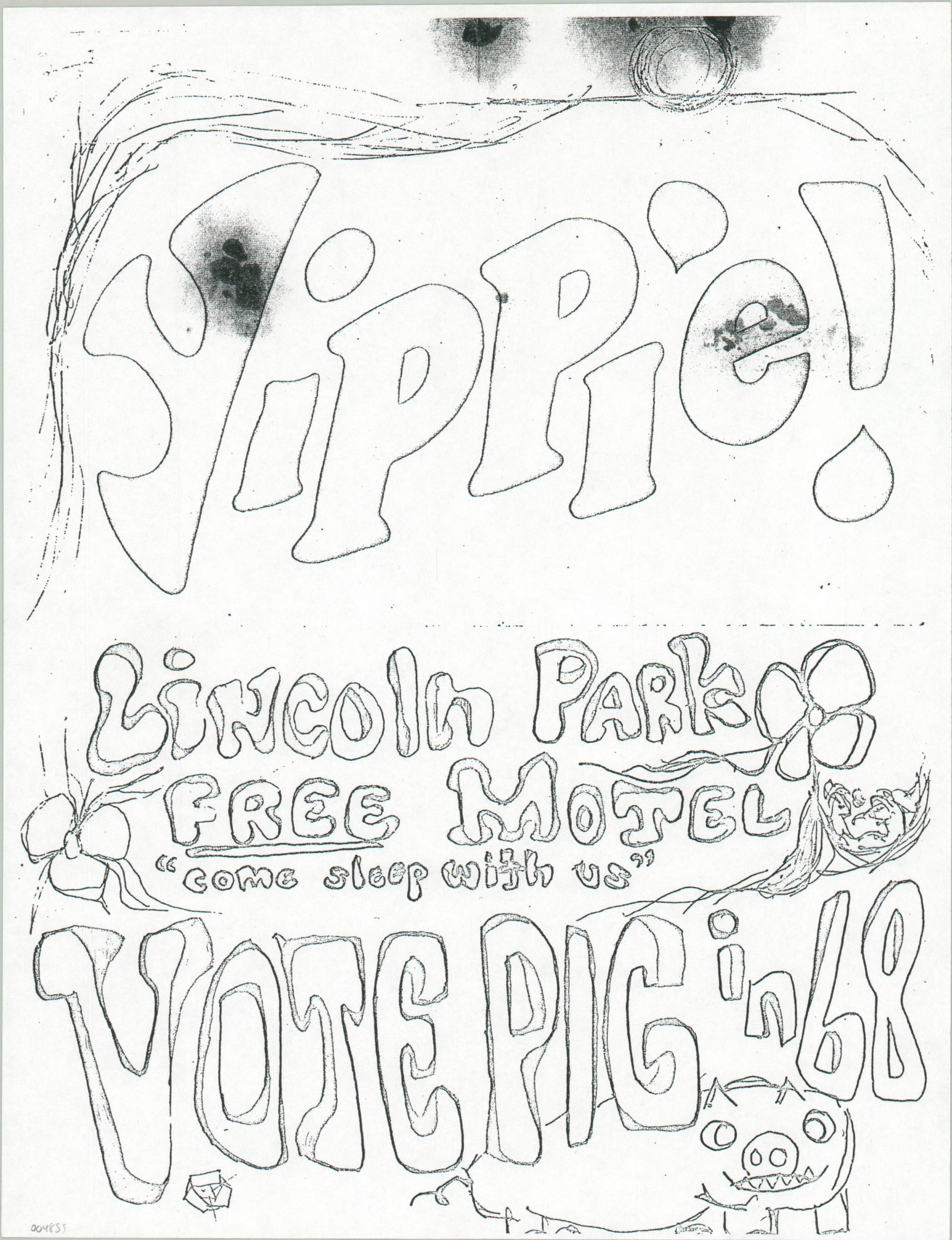 Yippie! Lincoln Park Free Motel "Come Sleep With Us" VOTE PIG in 68 - Image 4