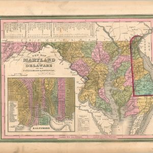 A New Map of Maryland and Delaware with their Canals, Roads, & Distances