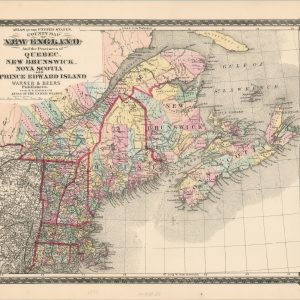 County Map of New England and the Provinces of Quebec, New Brunswick, Nova Scotia, and Prince Edward Island