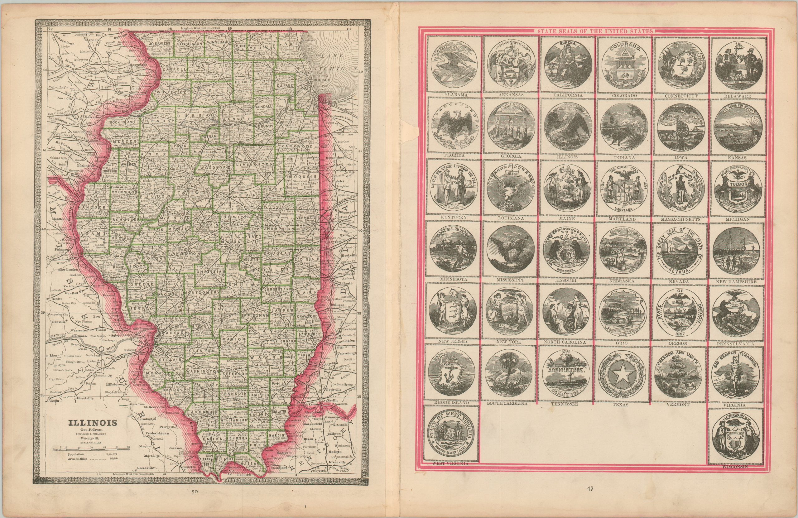 Railroad and County Map of Michigan & Wisconsin - Image 2