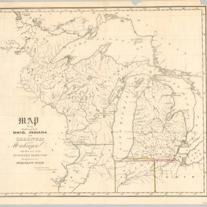 Map of the Northern parts of Ohio, Indiana and Illinois with Michigan
