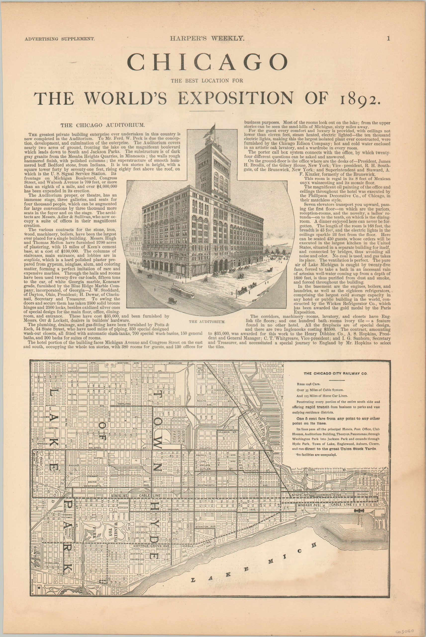 Chicago The Best Location for The World's Exposition of 1892