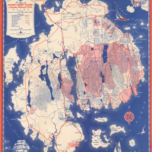 A Map of Mount Desert Island and Acadia National Park Maine