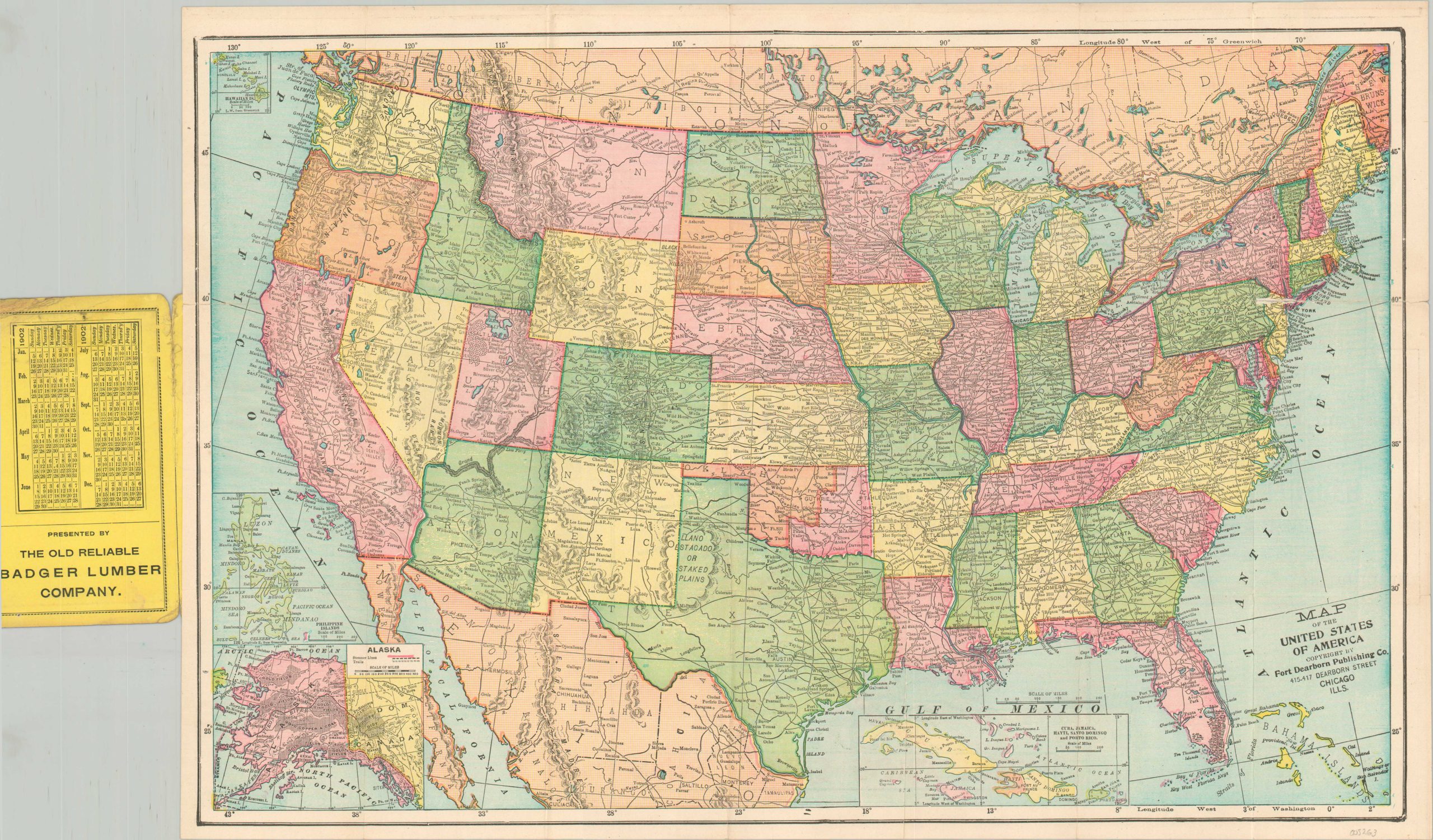 Pocket Map of the United States and Uncle Sam's Family Tree