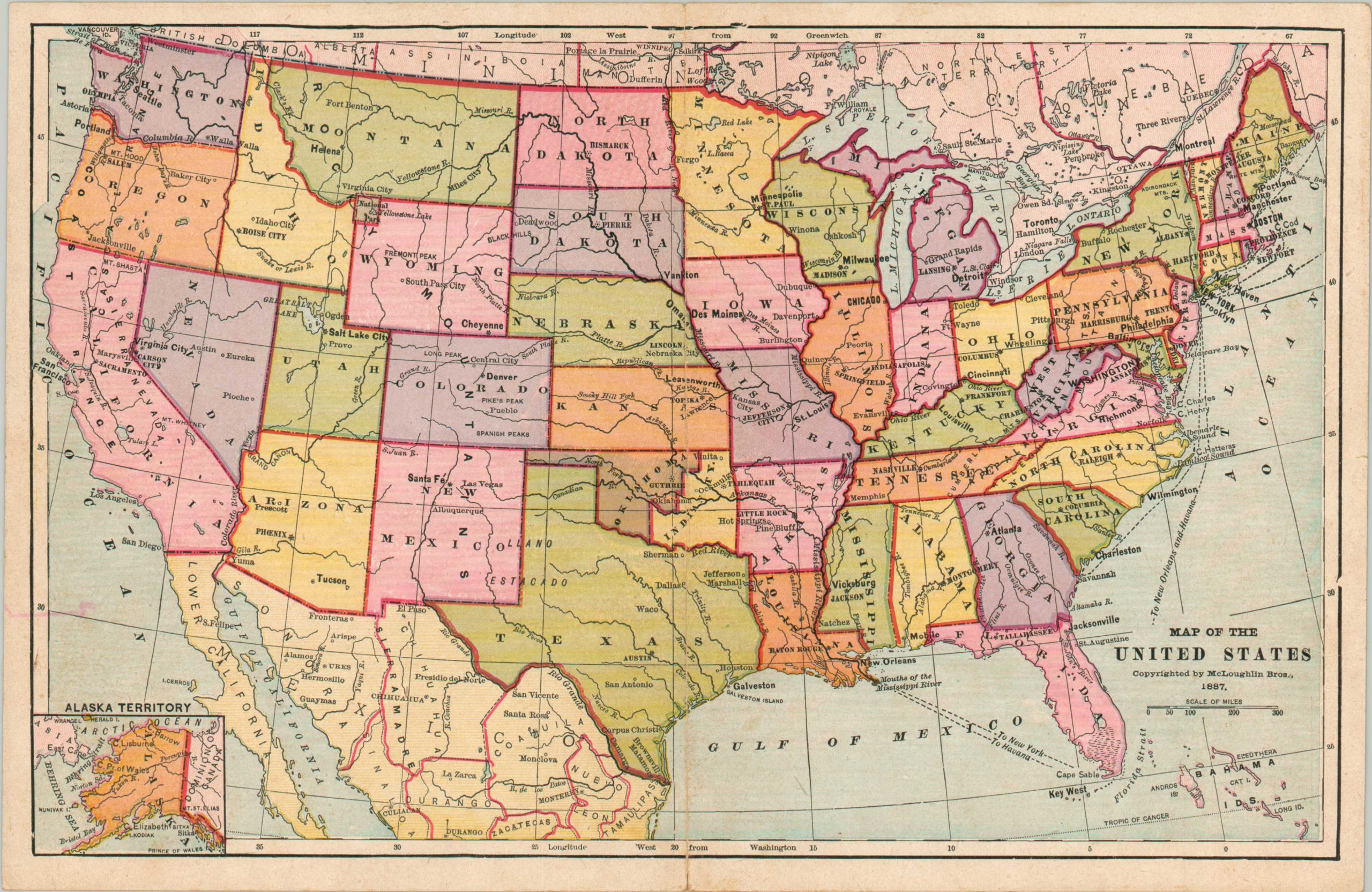 Dissected Map of the United States - Curtis Wright Maps
