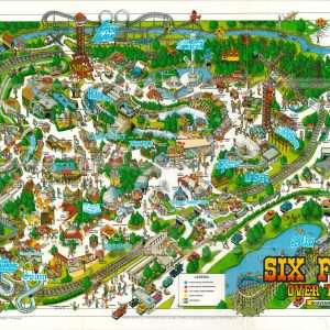 Six Flags Over Texas Souvenir Map