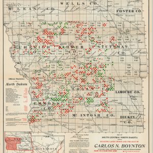 Map of South Central North Dakota Showing Lands for Sale by Carlos N. Boynton