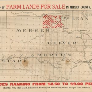 Sectional Map of Farm Lands for Sale in Mercer County, North Dakota