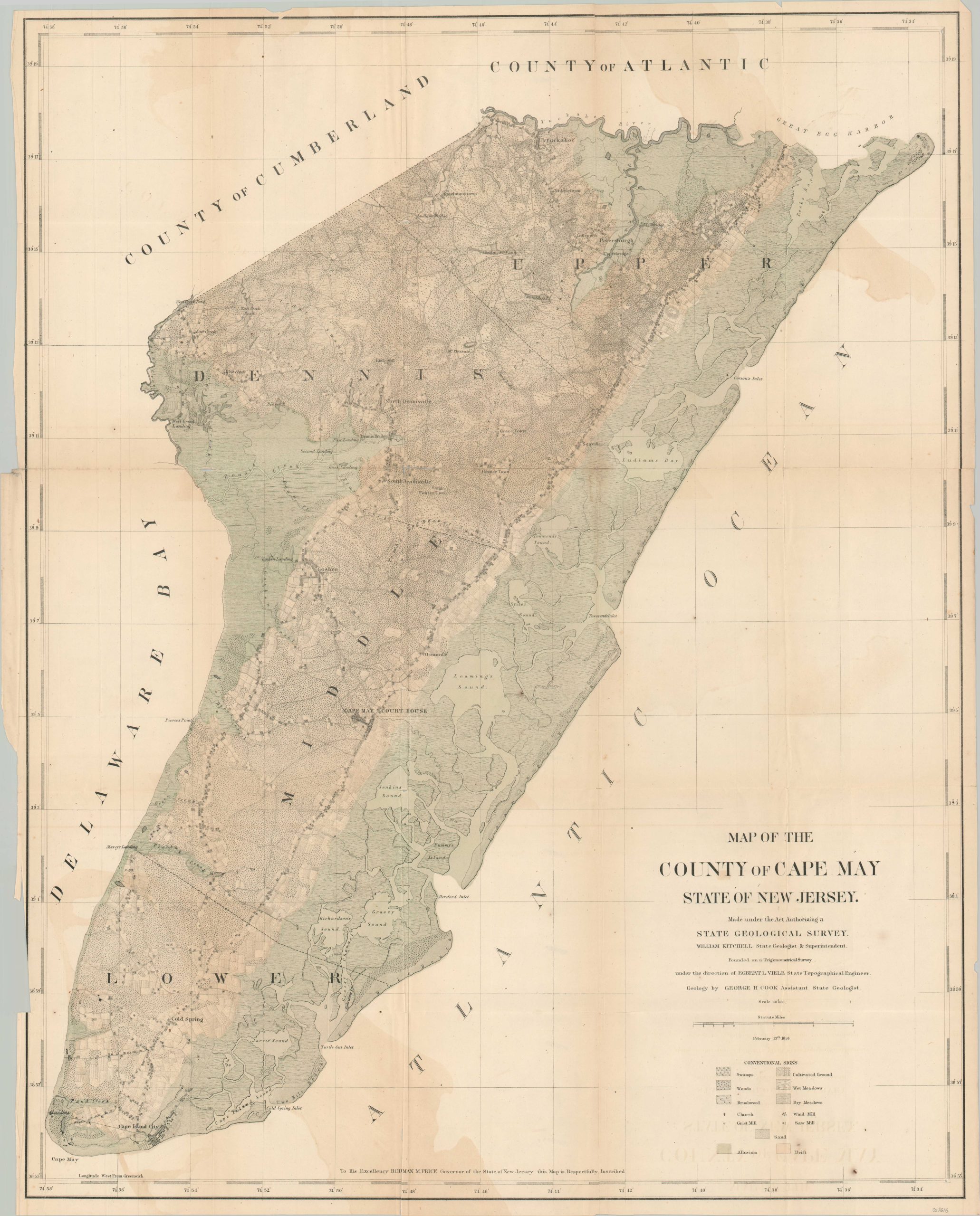 Map of the County of Cape May State of New Jersey