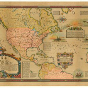 Map Showing the Overland and Overseas Flights of Charles A. Lindbergh