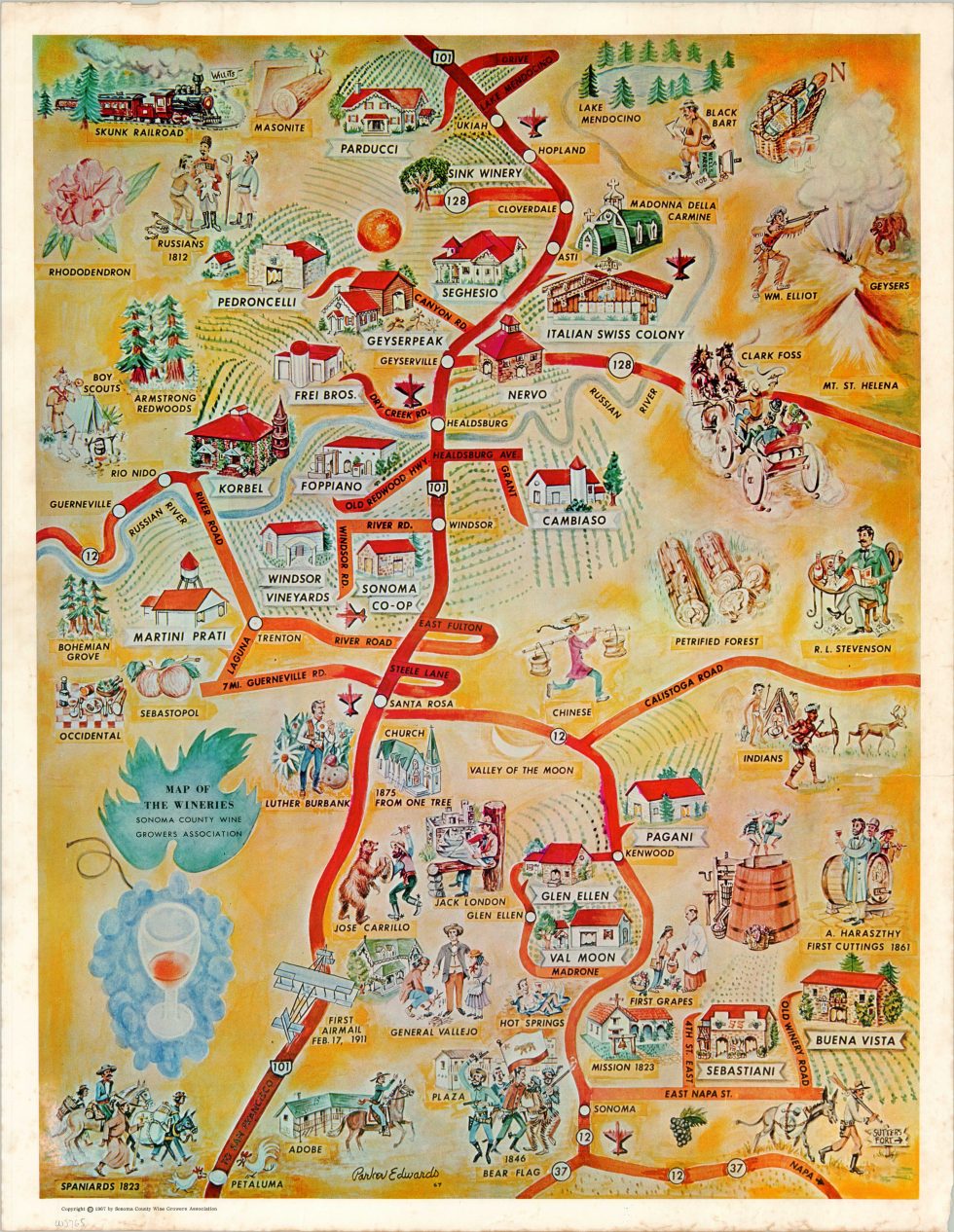 Map of the Wineries - Curtis Wright Maps