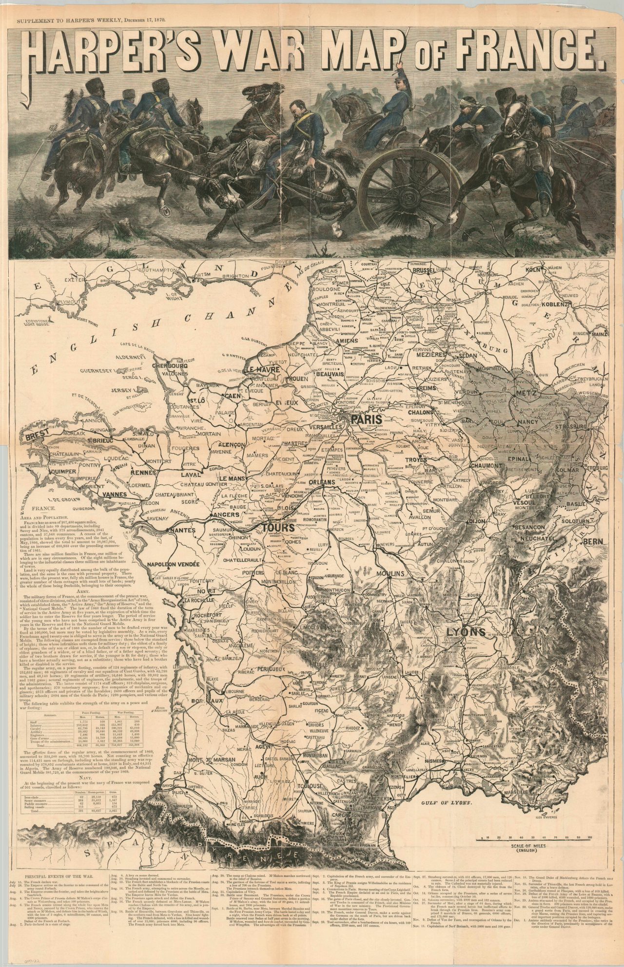 Harper's War Map of France - Curtis Wright Maps