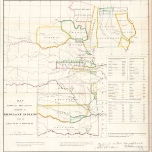 Map Showing the Lands Assigned to Emigrant Indians West of Arkansas & Missouri