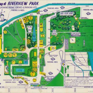 Map of Riverview Park Showing Picnic Groves & Parking Lots Chicago, Illinois