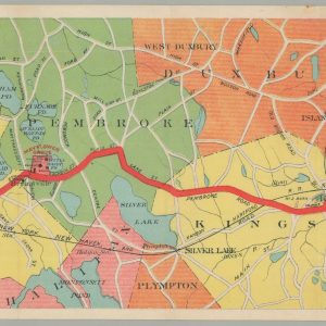 Map of the Brockton & Plymouth Street Railways [with] By Trolley and Inland Alongshore to Plymouth.